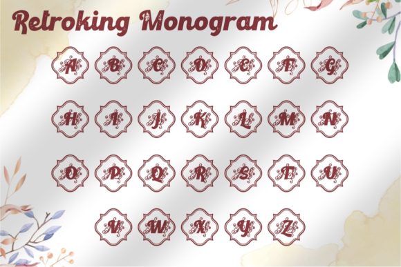 Retroking Monogram Font PNG with transparent background - Preview 3