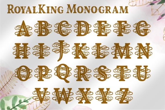 Royal King Monogram Font PNG with transparent background - Preview 1