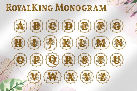 Royal King Monogram Font PNG with transparent background - Preview 3