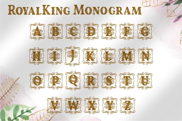 Royal King Monogram Font PNG with transparent background - Preview 4