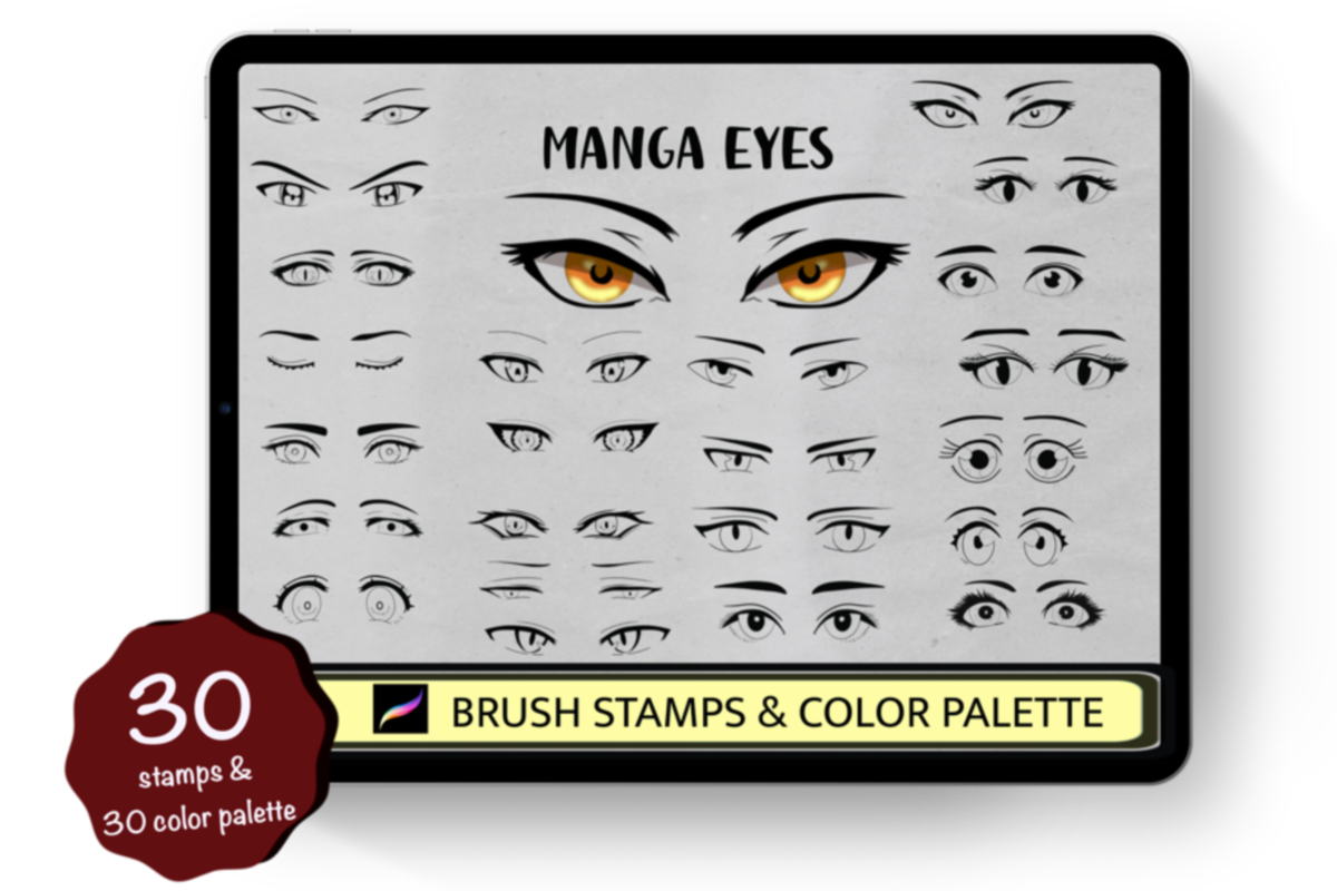 Anime Eyes Procreate Brush Stamps - photo 1