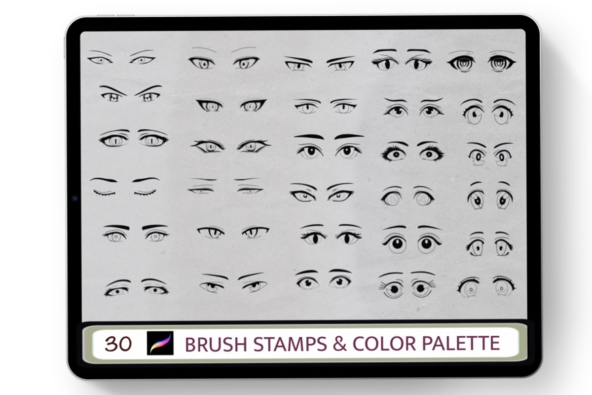 Anime Eyes Procreate Brush Stamps - photo 2