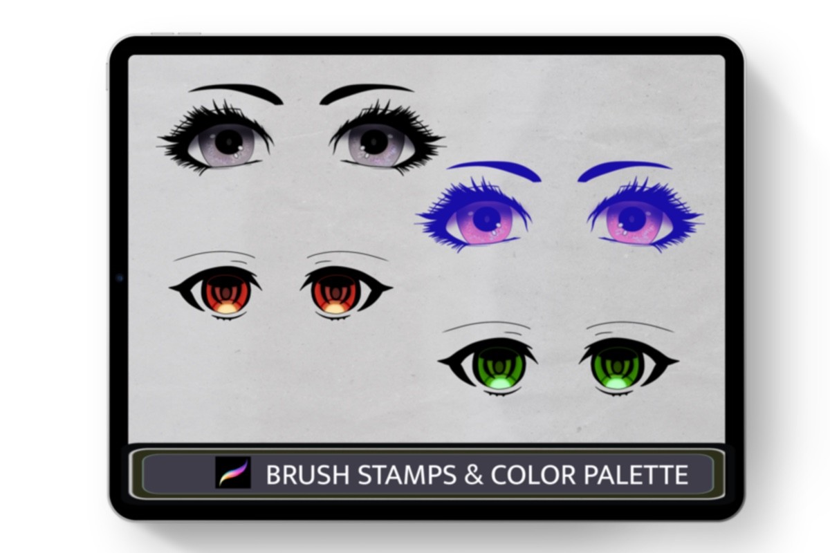 Anime Eyes Procreate Brush Stamps - photo 4