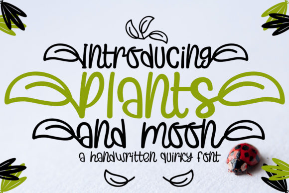 Plants and Moon Font PNG with transparent background - Preview 1