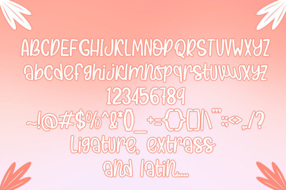 Plants and Moon Font PNG with transparent background - Preview 4