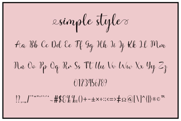 Simple Style Font PNG with transparent background - Preview 5