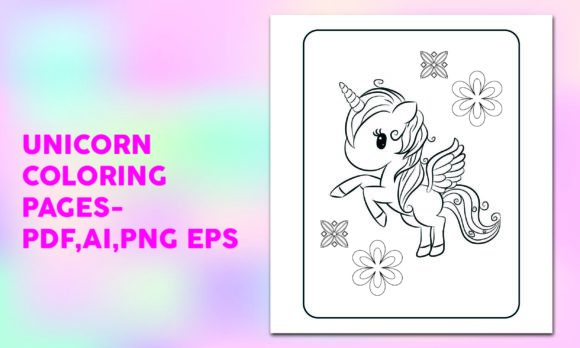 Unicorn Coloring Pages - KDP Interior Graphic by design zone · Creative ...