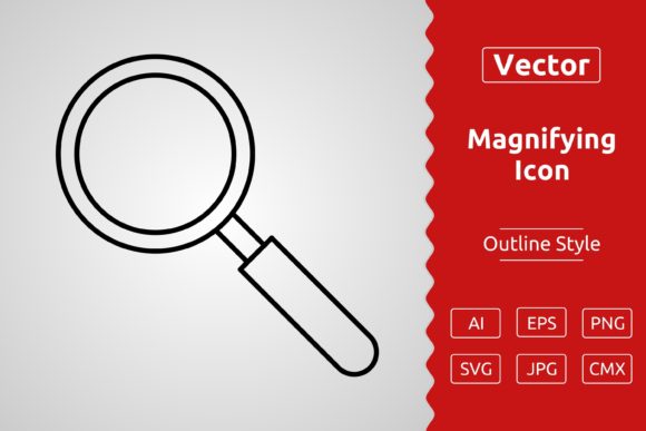 Vector Magnifying Outline Icon Graphic by Muhammad Atiq · Creative Fabrica