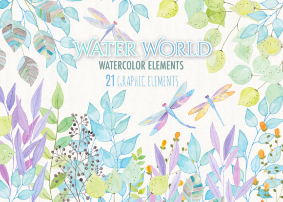 Water World - Watercolor Illustration Graphic Illustrations By helloPAPER