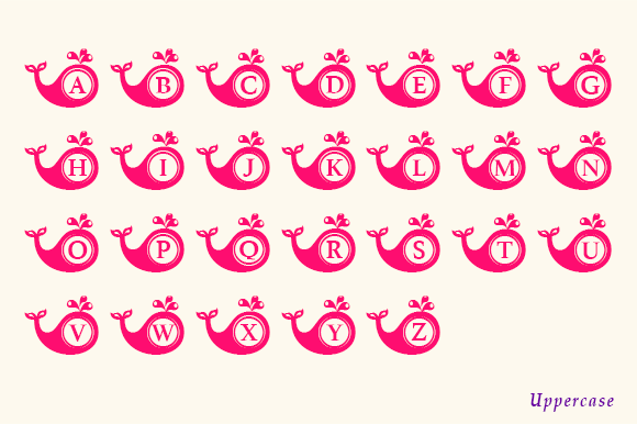 Baby Whale Monogram Font - Preview 3