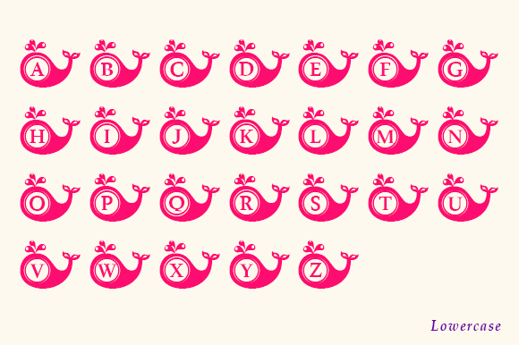 Baby Whale Monogram Font - Preview 4