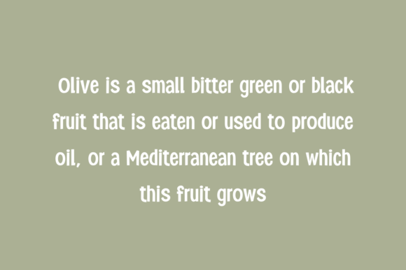 Simply Olive Font PNG with transparent background - Preview 2