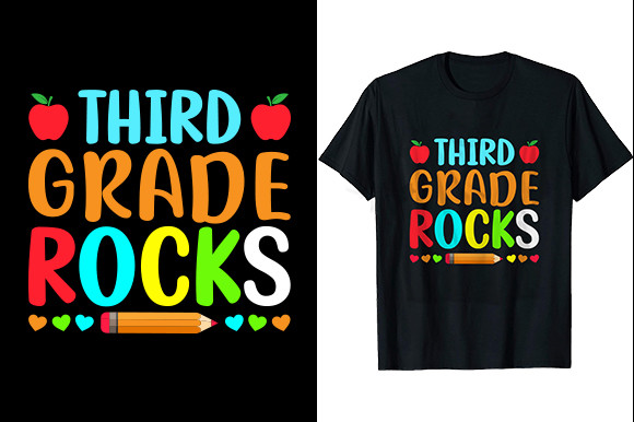 Third Grade Rocks Kindergarten Graphic by Unique Merch Tees · Creative ...
