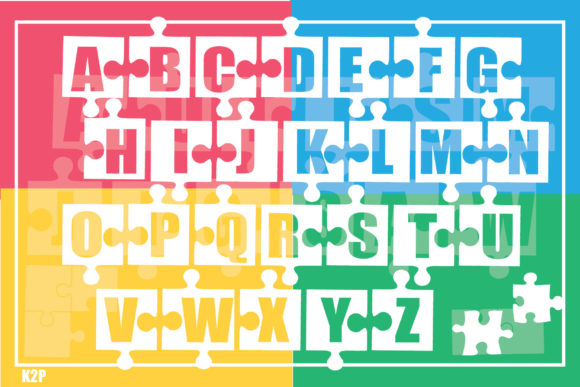 Autism Jigsaw Font - Preview 1