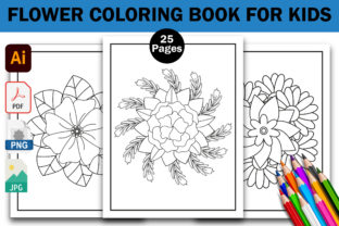 Flower Coloring Book for Kids Graphic by Creative Design Studio ...