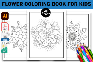 Flower Coloring Book for Kids Graphic by Creative Design Studio ...