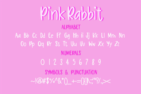 Pink Rabbit Font PNG with transparent background - Preview 1