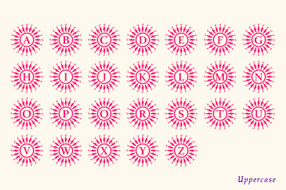 Shark Circle Frame Monogram Font PNG with transparent background - Preview 3