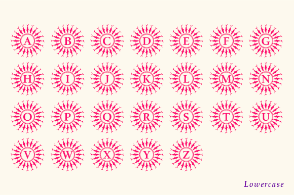 Shark Circle Frame Monogram Font PNG with transparent background - Preview 4