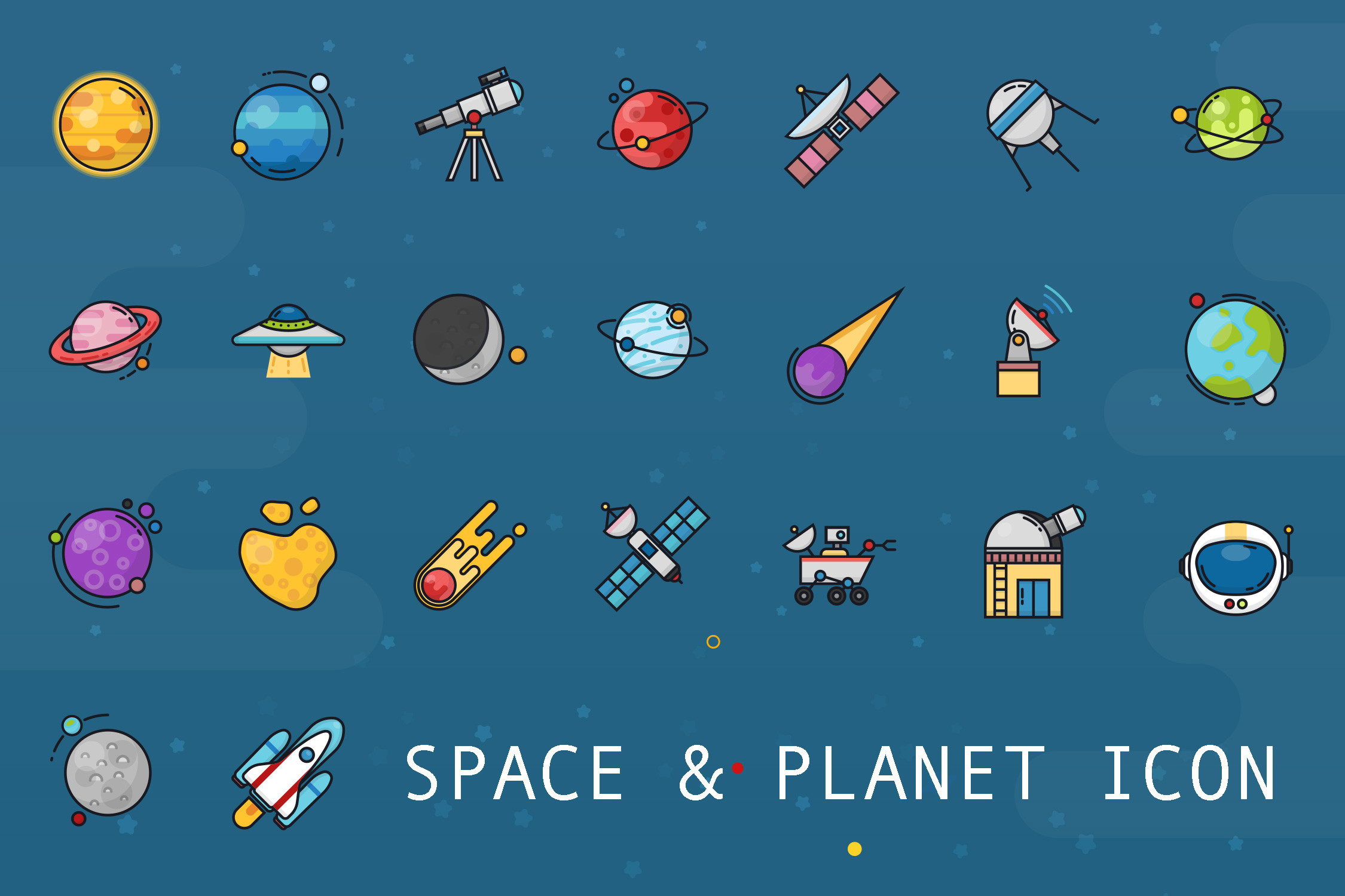 Space & Planet Icon Bundle Graphic by vintagiodesign · Creative Fabrica