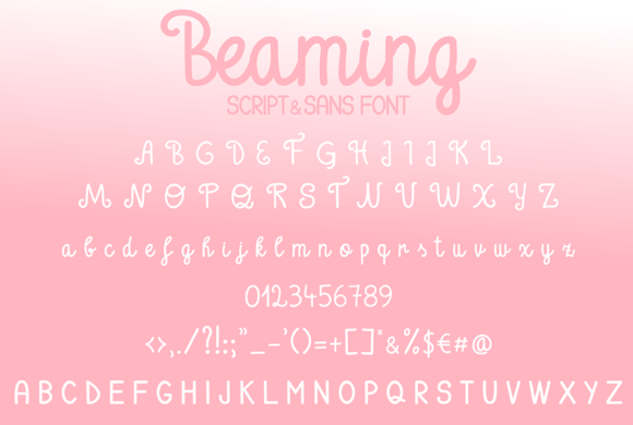 Beaming Duo Font PNG with transparent background - Preview 1