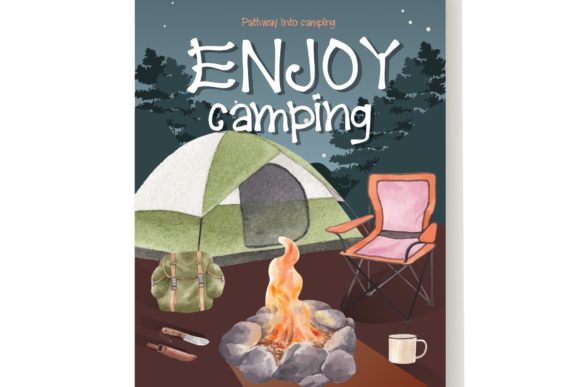 Camping is Life Font PNG with transparent background - Preview 4