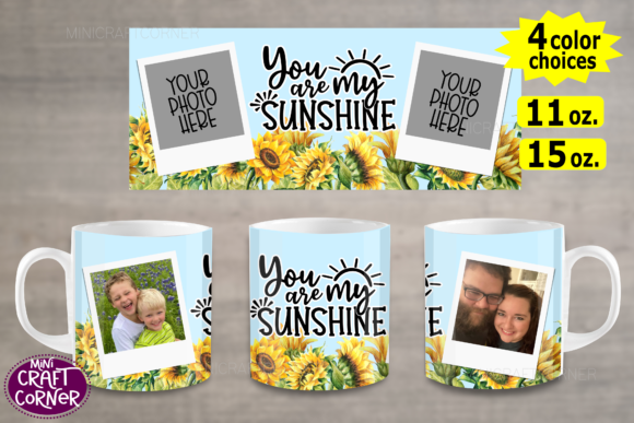Sublimation Sunflower Mug Wrap Graphics