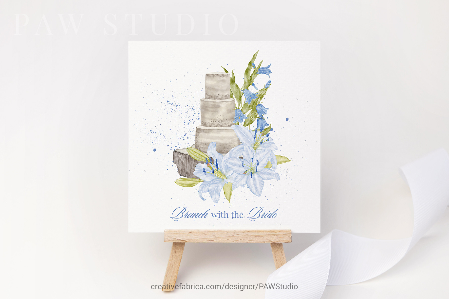 Vintage Blue Wedding Clipart Flowers Bri - photo 6