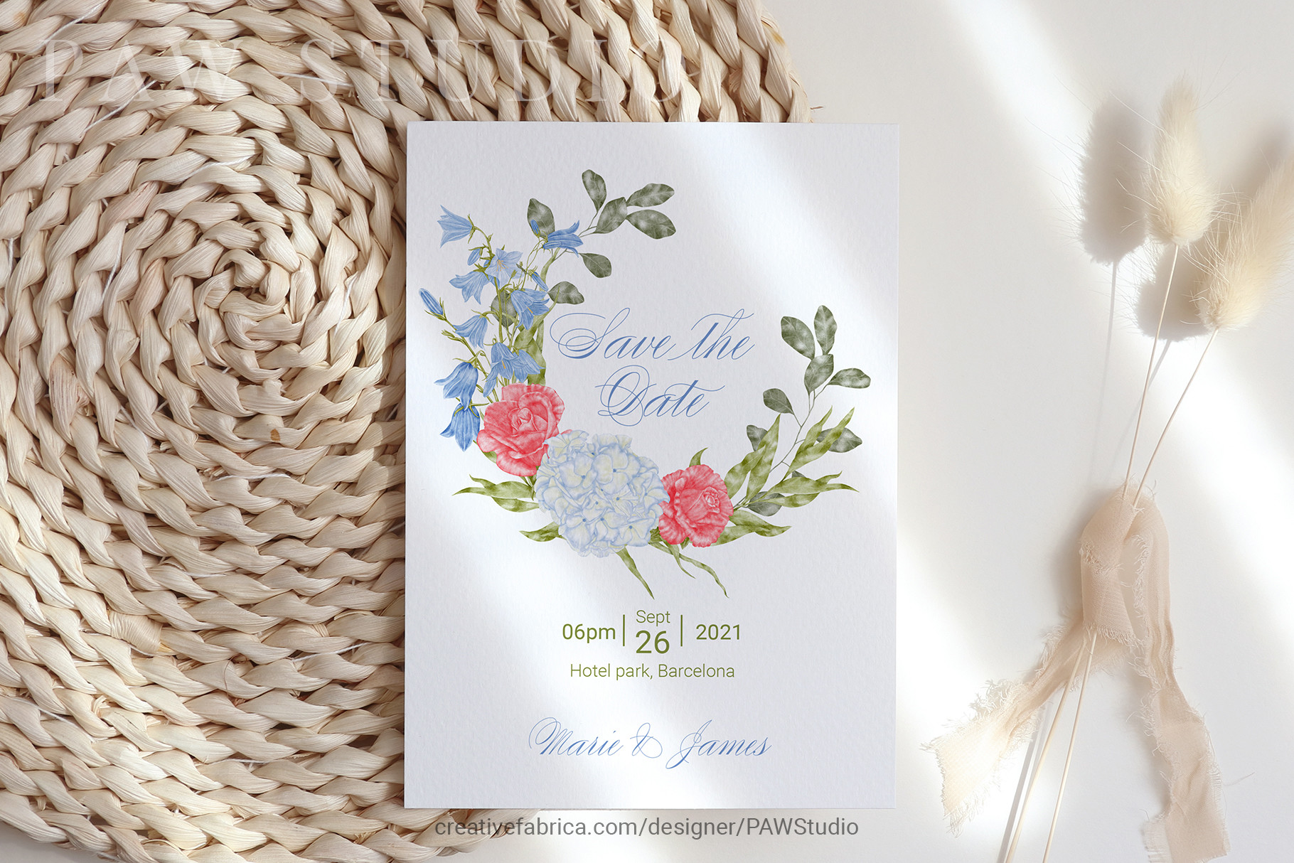 Vintage Blue Wedding Clipart Flowers Bri - photo 8
