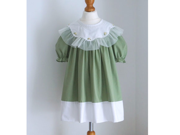 Vintage Dress Scalloped Collar 6M-10Y