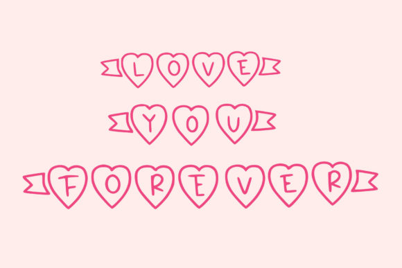 Love Cute Ornaments Font PNG with transparent background - Preview 2