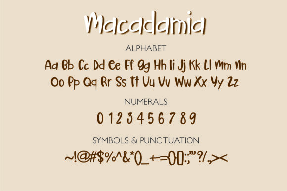 Macadamia Font PNG with transparent background - Preview 1