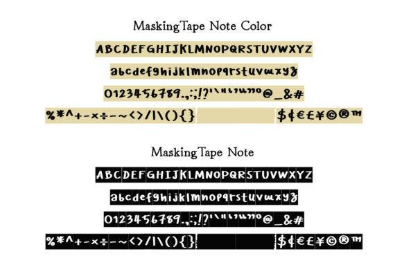 Masking Tape Note Font PNG with transparent background - Preview 4
