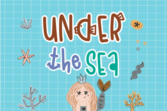 Mermaid Enjoy Font PNG with transparent background - Preview 3