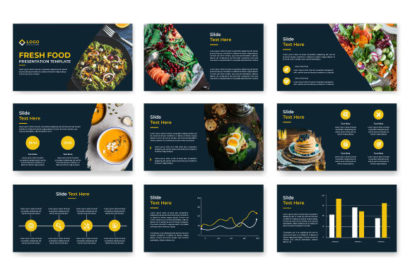 Preview of Fresh Food Presentation Slide Template food presentation template