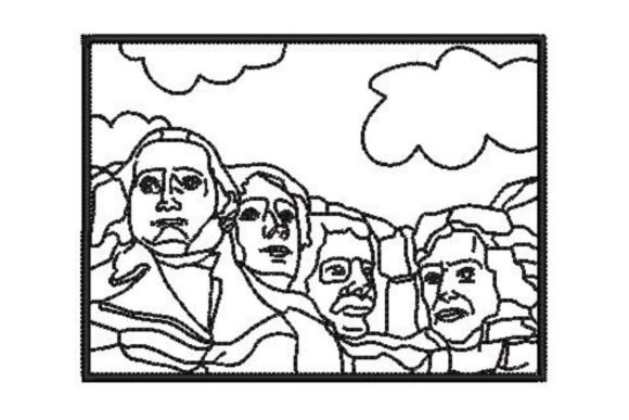 World Landmarks Coloring Mt Rushmore