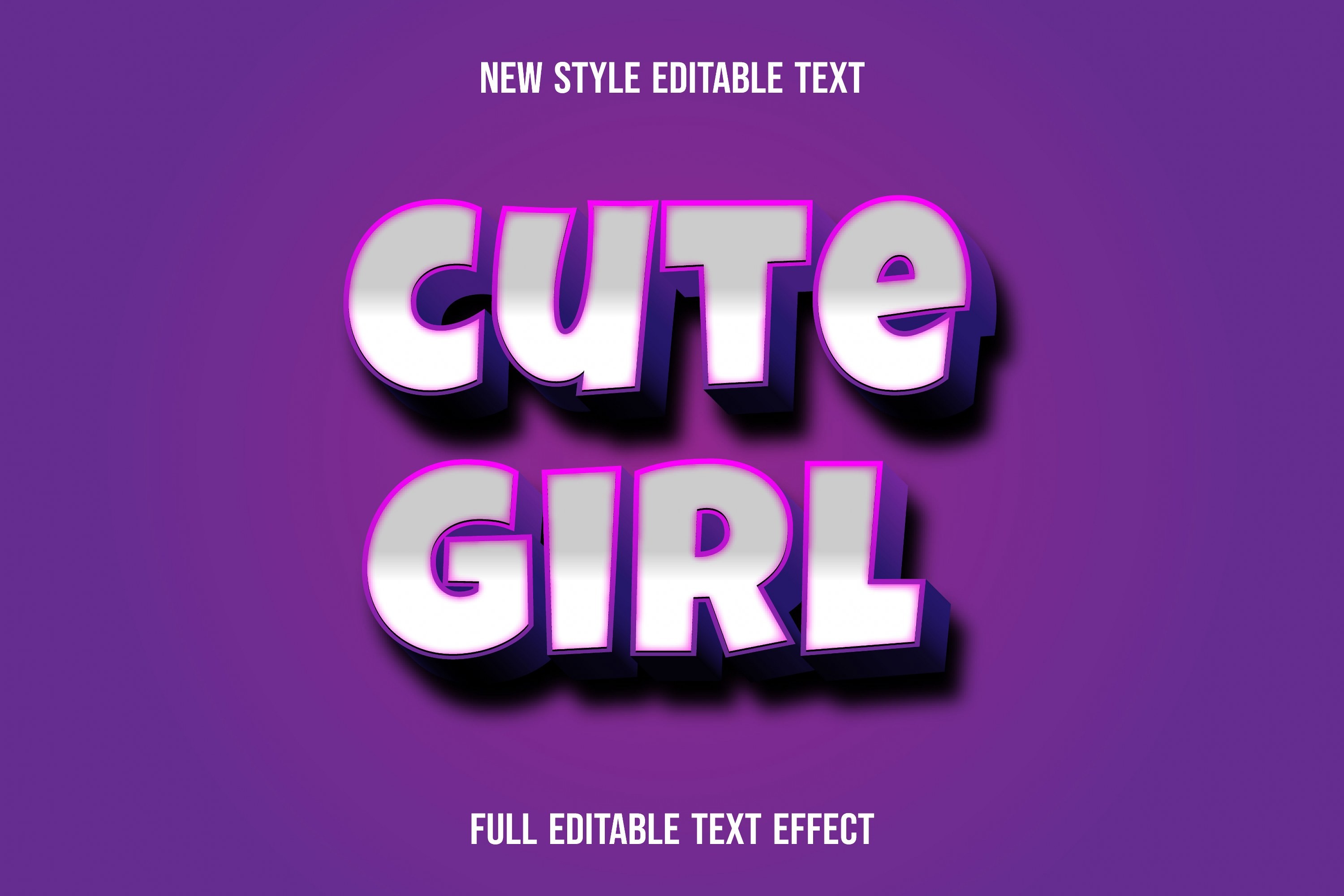 Cute Girl-text Effect Graphic by 2kaleh.studio2 · Creative Fabrica