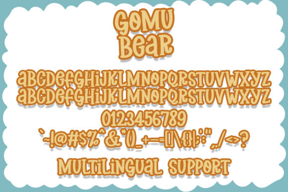 Gomu Bear Font PNG with transparent background - Preview 4
