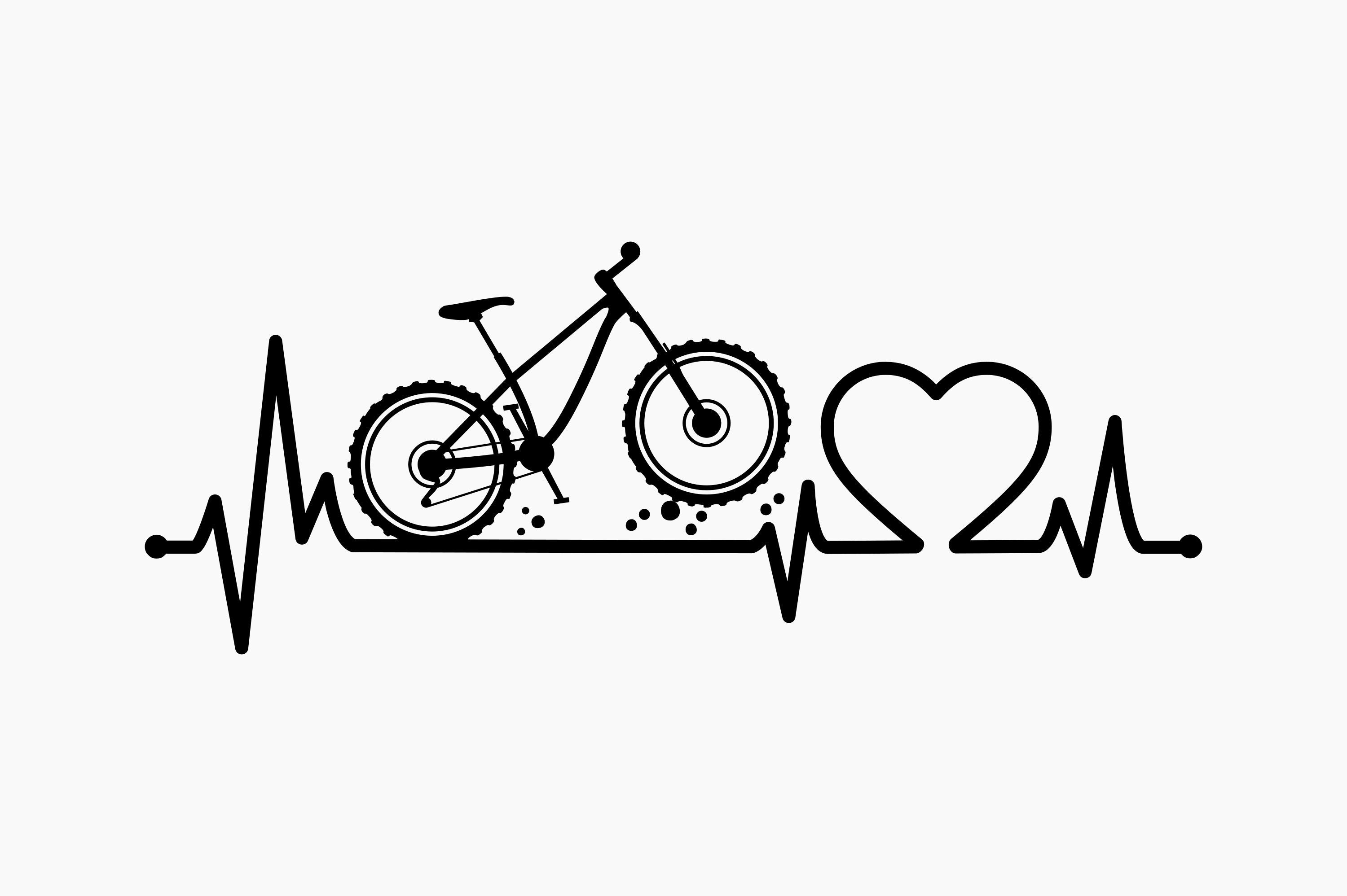 Mountain Bike Heartbeat Black Silhouette Graphic by BerriDesign  Creative  Fabrica