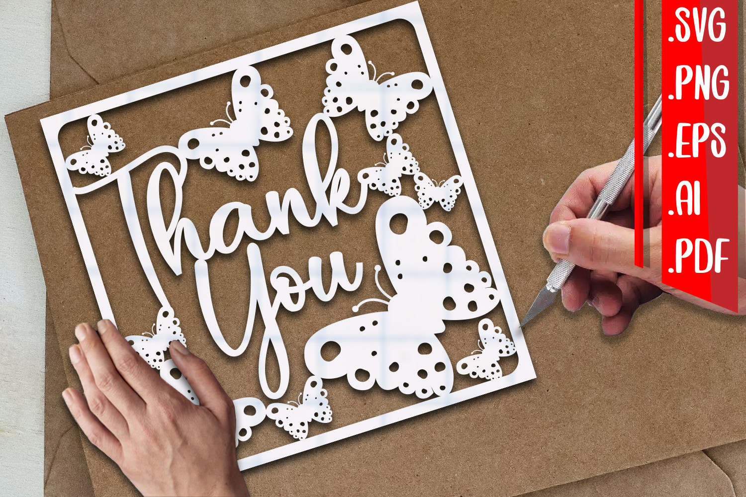 Thank You Papercut - Svg Eps Ai Png Pdf