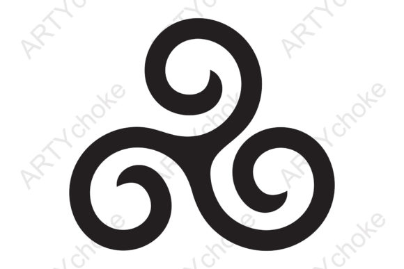 Triskele Triskelion Spiral. SVG File Afbeelding Afdrukbare Illustraties Door artychoke.design
