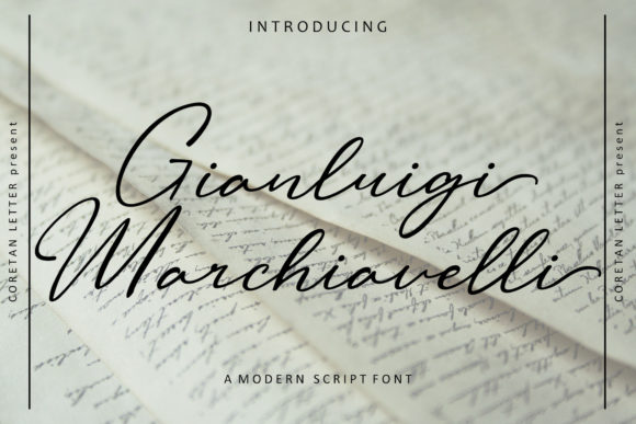 Gianluigi Marchiavelli Font PNG with transparent background - Preview 1