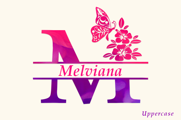 Hibiscus Flower Monogram Font - Preview 2