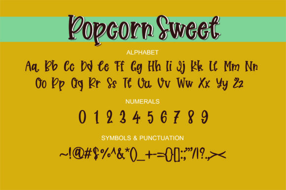 Popcorn Sweet Font PNG with transparent background - Preview 1