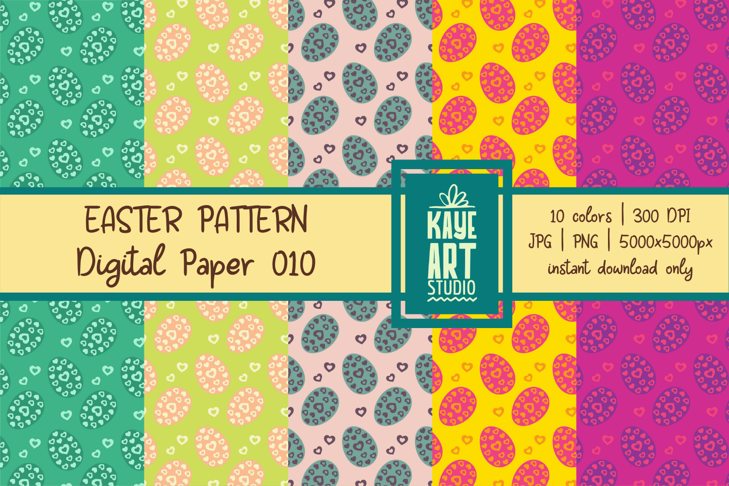 Easter Pattern Digital Paper 010 Graphic by kayeartstudio · Creative ...