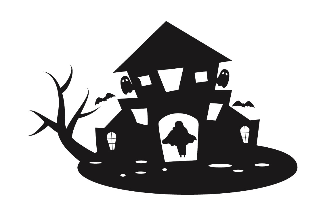 Halloween Ghost House SVG Vector