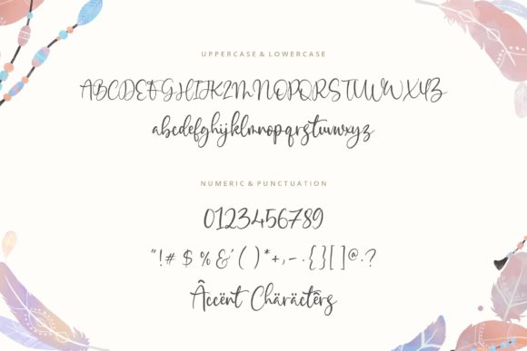 Indian Feather Font PNG with transparent background - Preview 5