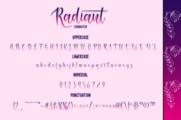 Radiant Radiantly Font PNG with transparent background - Preview 5