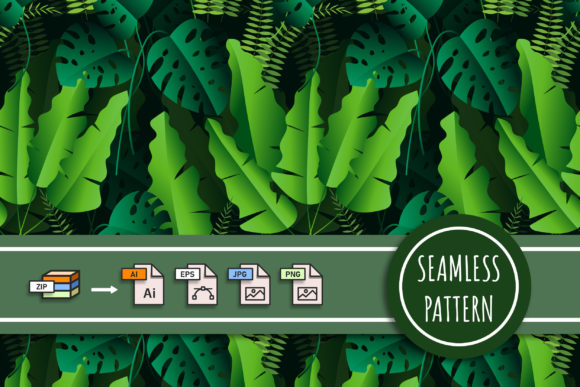 Tropical Green Leaves Seamless Pattern Graphic Patterns By Creativeun