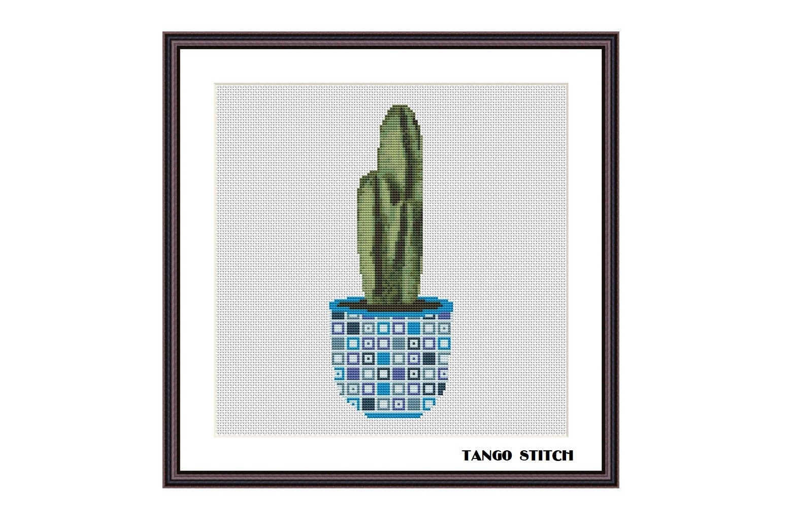Cactus Flower Blue Ornament Pot Easy